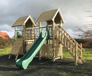 Standard Double Tower (K-72) - timber playground climbing frame for parks