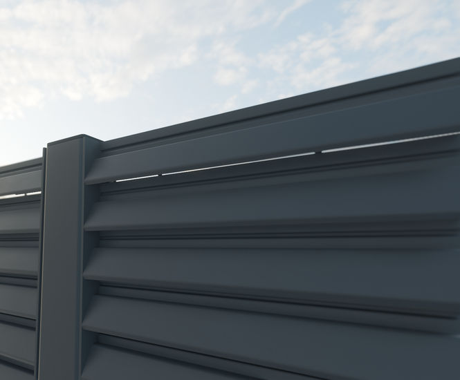 Screenogril S2 louvred panel security fence to LPS 1175 B3 (SR2)