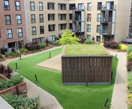 Sudstech permeable surfacing for rooftop podium garden pathways