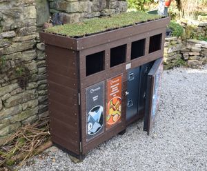 Quad recycled plastic recycling unit