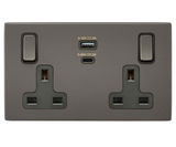 Discreet USB charging with double-switched sockets - on this page