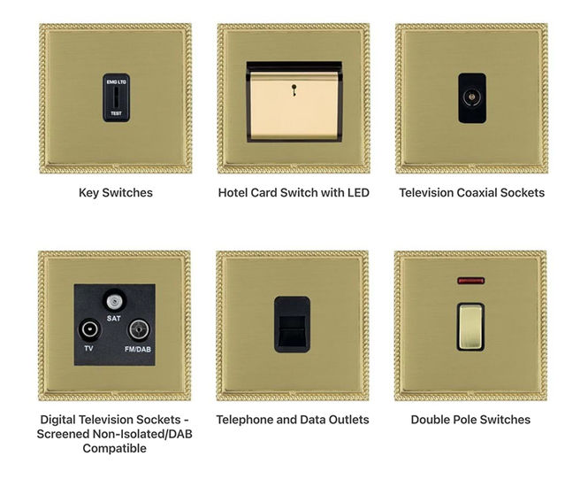 Linea-Georgian - switches and sockets with rope-frame design