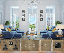 Designer switch plates and sockets for luxury homes development
