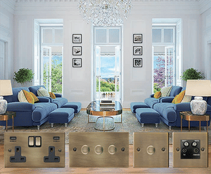 Designer switch plates and sockets for luxury homes development