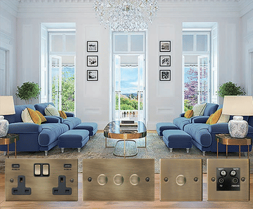 Designer switch plates and sockets for luxury homes development