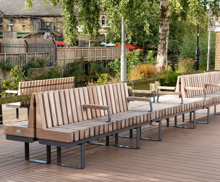 Distrikt Seating - modular timber and steel seating and table system