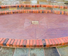 Sundial garden feature created using Linium ultra-thin bricks