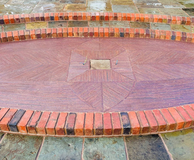 Sundial garden feature created using Linium ultra-thin bricks | Ketley ...