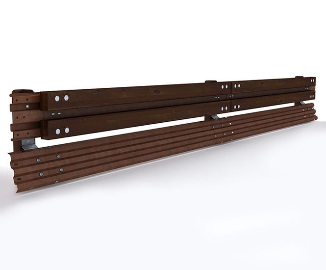 H1BL-01 timber crash-rated barrier with RiderPro-MRS-03