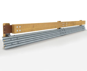 N2BL-01 natural timber-clad safety barrier with RiderPro-MRS-03