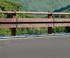 H2BP-02 timber and corten steel safety barrier for bridges