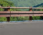 H2BP-02 timber and corten steel safety barrier for bridges