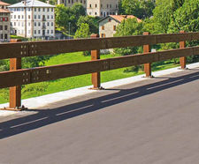 H2BP-03 timber and corten steel safety barrier for bridges