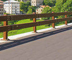 H2BP-03 timber and corten steel safety barrier for bridges