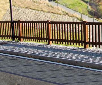 Par-01 timber and corten steel pedestrian parapet