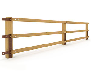 BPC01-01 3C timber and corten steel cycle path protection parapet