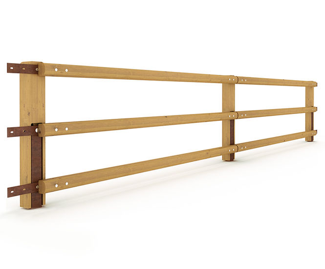 BPC01-01 3C timber and corten steel cycle path protection parapet