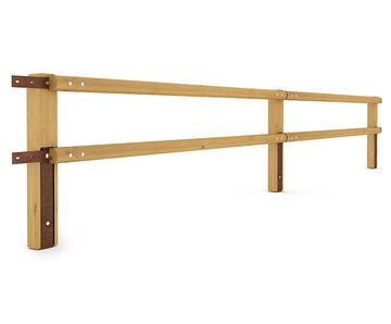 BPC01-01 2C timber and corten steel cycle path protection parapet