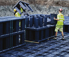 Stormwater infiltration SuDS system for student halls 