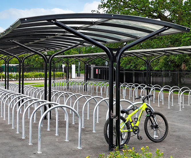 Range of external furniture and cycle parking - Kenilworth School