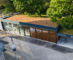Secure sheltered cycle parking and repair station for university