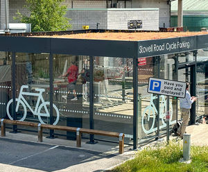Secure cycle hub with green roof - Windsor Leisure Centre