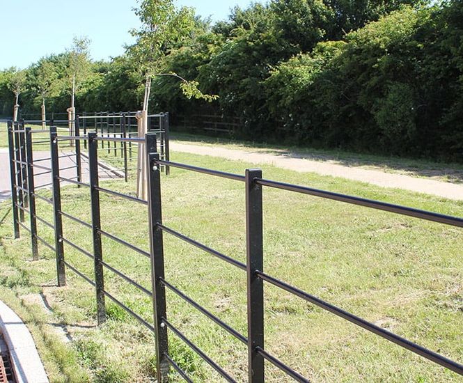 Steel estate railings protect prestigious new housing development