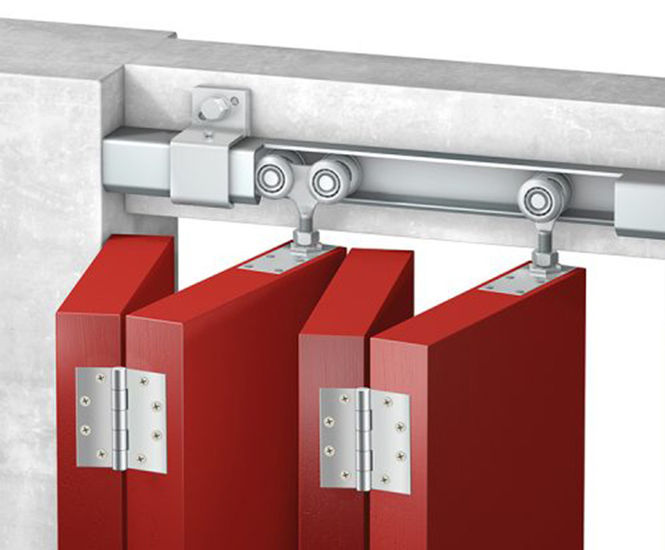 Galvanised steel sliding door gear