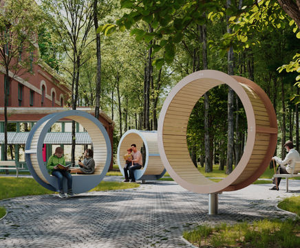 BOOM - rotating seating pods