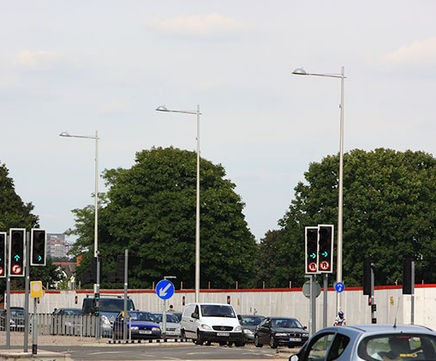 Aluminium lighting columns for highways