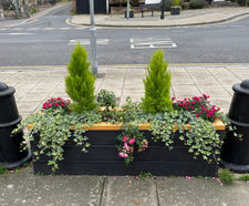 Long recycled plastic rectangular planter