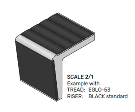 HPN2 - recessed heavy-duty stair nosing for concrete steps