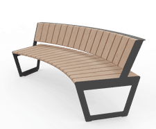Egoe Dynamic A4-1651 - contemporary steel and wood curved seat
