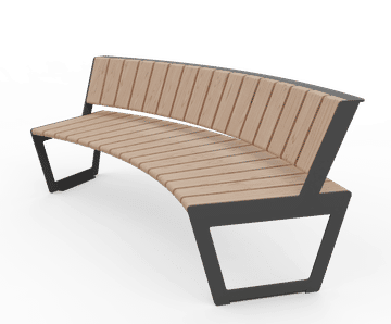 Egoe Dynamic A4-1651 - contemporary steel and wood curved seat