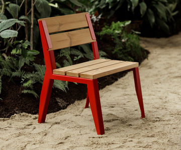 Egoe Classic E1-101 - contemporary steel and wood outdoor chair