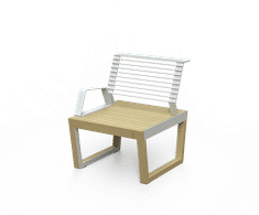 Egoe Dynamic A1-151 - contemporary steel and wood outdoor chair