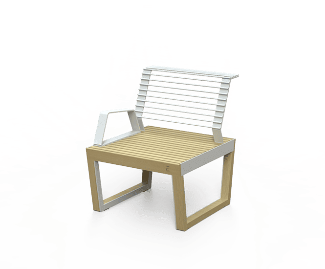 Egoe Dynamic A1-151 - contemporary steel and wood outdoor chair