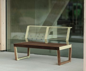 Egoe Dynamic A1-201 - contemporary steel and wood outdoor seat