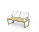 Egoe Dynamic A1-251 - contemporary steel and wood outdoor seat - on this page