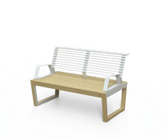 Egoe Dynamic A1-251 - contemporary steel and wood outdoor seat