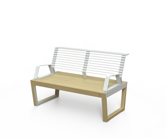 Egoe Dynamic A1-251 - contemporary steel and wood outdoor seat