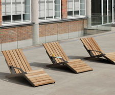 Egoe Dynamic A1-4561 - contemporary steel and wood chaise longue