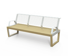 Egoe Dynamic A1-351 - contemporary steel and wood outdoor seat