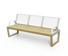 Egoe Dynamic A1-351 - contemporary steel and wood outdoor seat