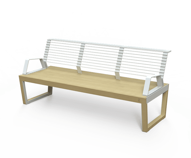 Egoe Dynamic A1-351 - contemporary steel and wood outdoor seat