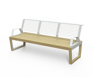 Egoe Dynamic A1-351 - contemporary steel and wood outdoor seat