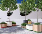 Egoe Dynamic A30-320 - steel and wood octagonal planter - on this page