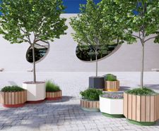 Egoe Dynamic A30-320 - steel and wood octagonal planter