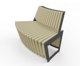 Egoe Dynamic A4-2501 - contemporary steel and wooden curved seat - on this page