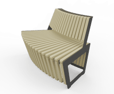 Egoe Dynamic A4-2501 - contemporary steel and wooden curved seat